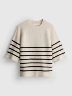 Camiseta de punto cuadrada en mezcla de lana