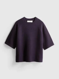 Camiseta de punto cuadrada en mezcla de lana