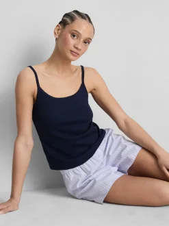 Camiseta de tirantes de pointelle con mucho algodón