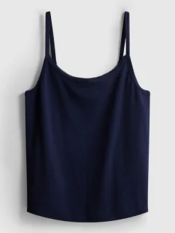 Camiseta de tirantes de pointelle con mucho algodón