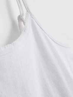 Camiseta de tirantes de pointelle con mucho algodón