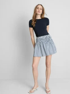 Camiseta elástica con cuello redondo y mucho algodón