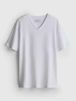 Camiseta elástica entallada con cuello de pico