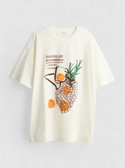 Camiseta extragrande de algodón con cóctel