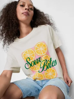 Camiseta gráfica de algodón puro