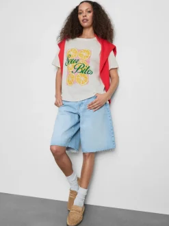 Camiseta gráfica de algodón puro