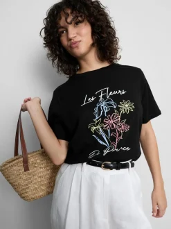 Camiseta gráfica de algodón puro