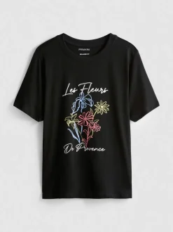 Camiseta gráfica de algodón puro