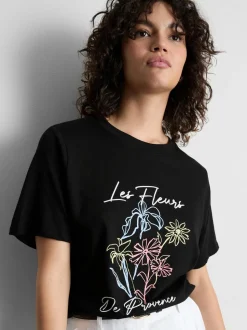 Camiseta gráfica de algodón puro