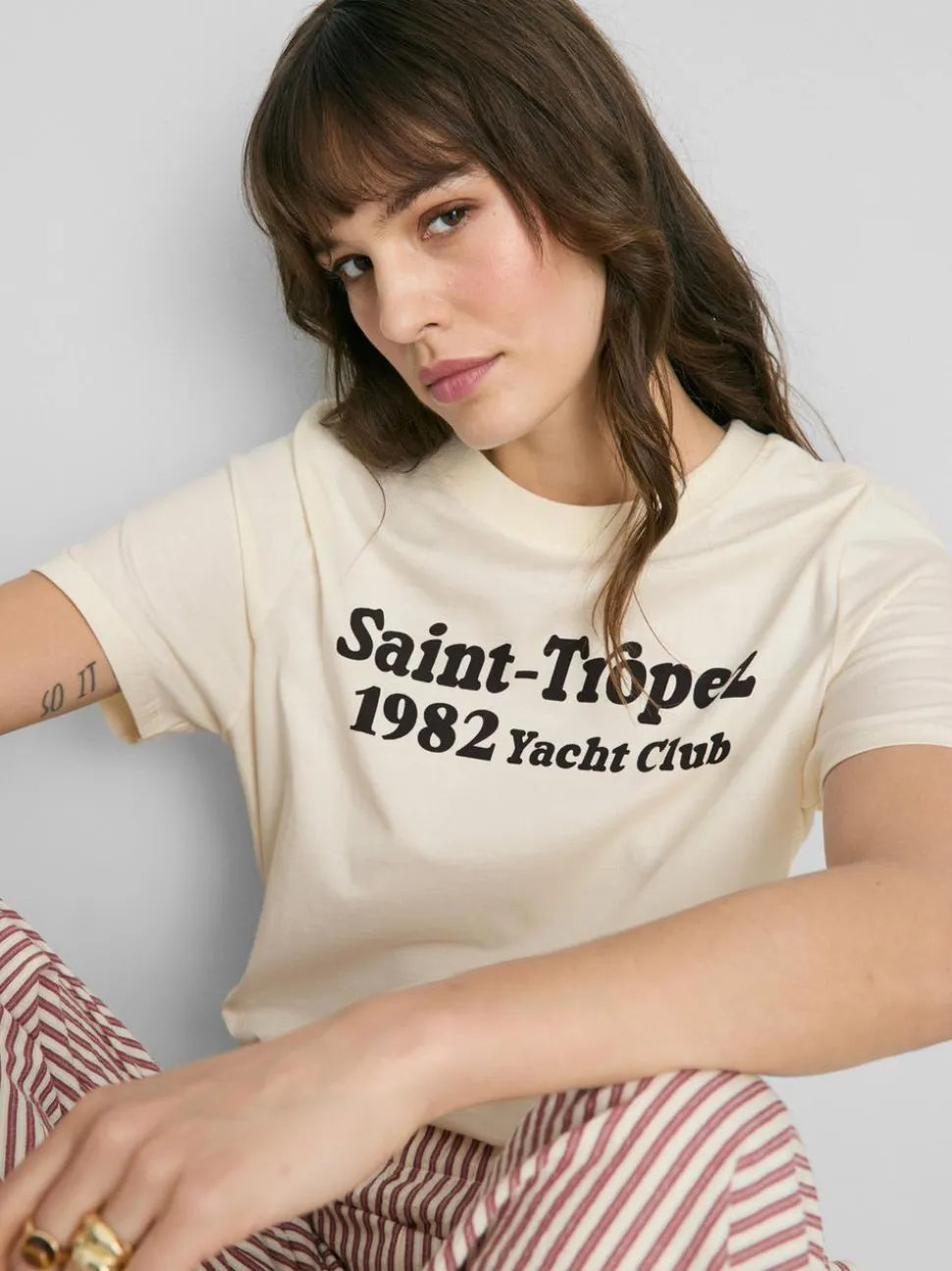 Camiseta gráfica de manga corta de algodón