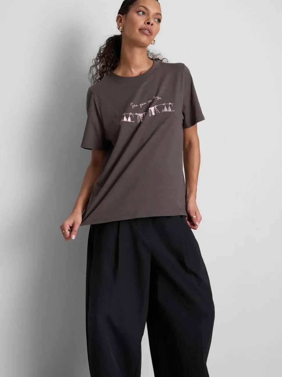Camiseta gráfica de manga corta de algodón