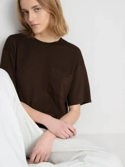 Camiseta larga con cuello redondo