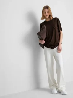 Camiseta larga con cuello redondo
