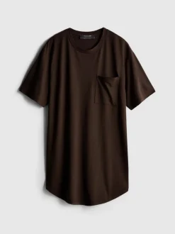 Camiseta larga con cuello redondo