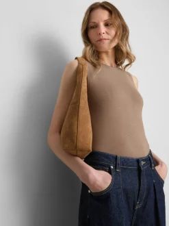 Camiseta larga de punto sin mangas