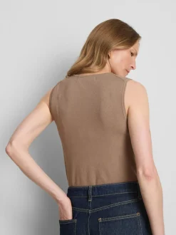 Camiseta larga de punto sin mangas