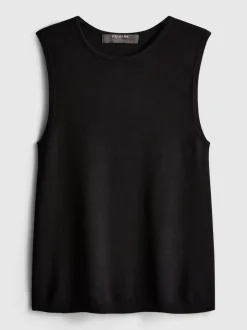 Camiseta larga de punto sin mangas