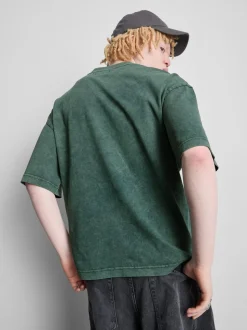 Camiseta lavada de manga corta