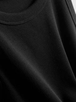 Camiseta sin mangas de canalé con espalda nadadora