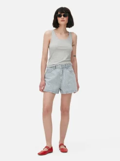 Camiseta sin mangas elástica con escote amplio