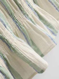 Camiseta sin mangas fruncida de algodón