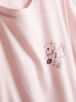 Camisón gráfico de algodón puro