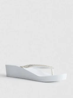 Chanclas de cuña con strass