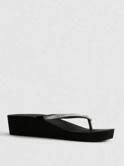 Chanclas de cuña con strass
