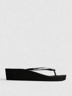 Chanclas de cuña con strass