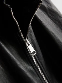Chaqueta de piel sintética con cuello chimenea