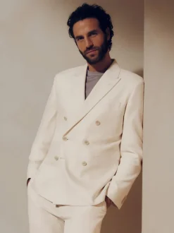 Chaqueta de traje de doble botonadura y corte recto de The Edit