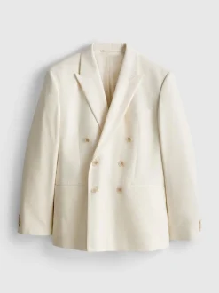 Chaqueta de traje de doble botonadura y corte recto de The Edit