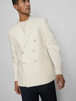 Chaqueta de traje de doble botonadura y corte recto de The Edit