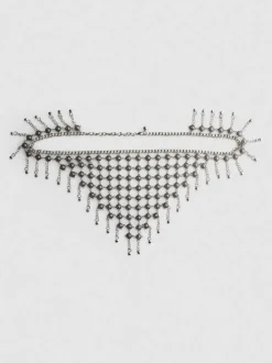 Cinturón de cadena metálico con forma de pañuelo