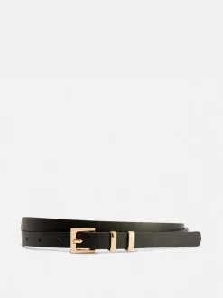 Cinturón fino con hebilla cuadrada