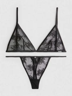 Conjunto de lencería triangular de encaje The Edit