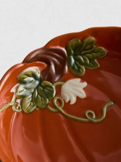 Cuenco para servir de cerámica con forma de calabaza