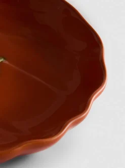 Cuenco para servir de cerámica con forma de calabaza