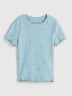 De 1,5 a 8 años | Camiseta de canalé estampada