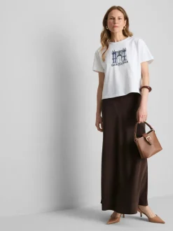 Falda midi con corte al bies