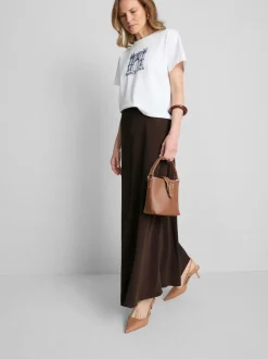Falda midi con corte al bies