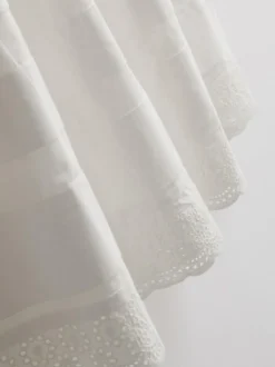 Falda midi de algodón con bordados