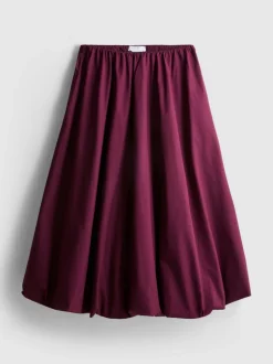 Falda midi de diseño abombado de algodón