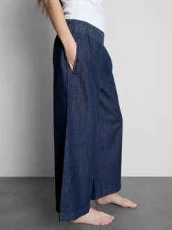 Falda-pantalón vaquera de pernera ancha