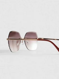 Gafas de sol cuadradas sin montura con strass