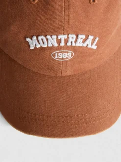 Gorra con mensaje «Montreal» de algodón puro