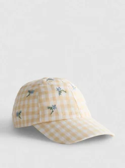 Gorra de béisbol a cuadros vichy bordada
