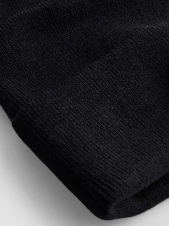 Gorro de punto con borde vuelto ancho