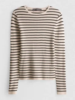 Jersey de canalé con cuello redondo