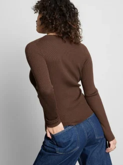 Jersey de canalé con cuello redondo